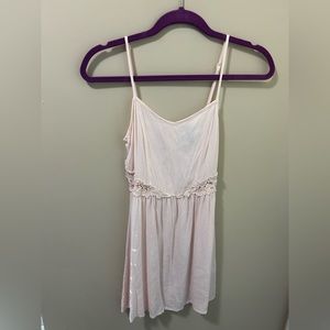 Light Pink Sun Dress with Floral Lace
